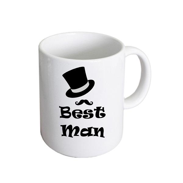Wedding Mug – Best Man Top Hat and Moustache Cup | Ashton and Finch
