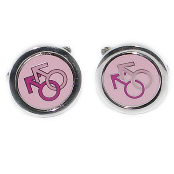 Pink Same Sex 2 Female Sign Gay Cufflinks | Ashton and Finch