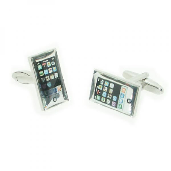 Silver Smart Mobile Phone Cufflinks | Ashton and Finch