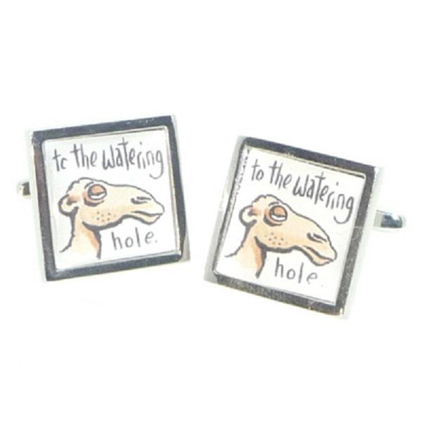 To the Watering Hole Comedy Camel Cufflinks | Ashton and Finch