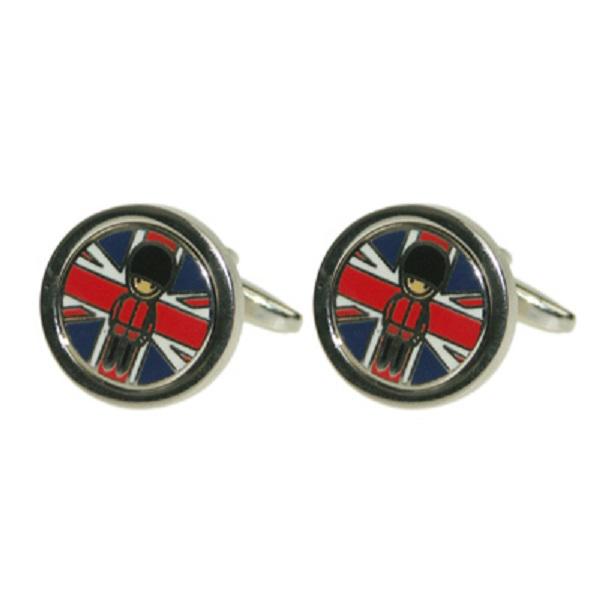 Union Jack with Guardsman Logo Coin Cufflinks | Ashton and Finch