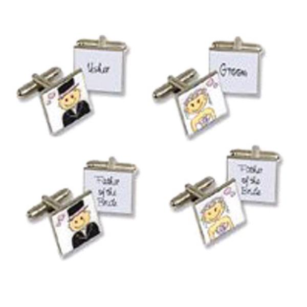 Smile Pink Design Square Wedding Cufflinks | Ashton and Finch