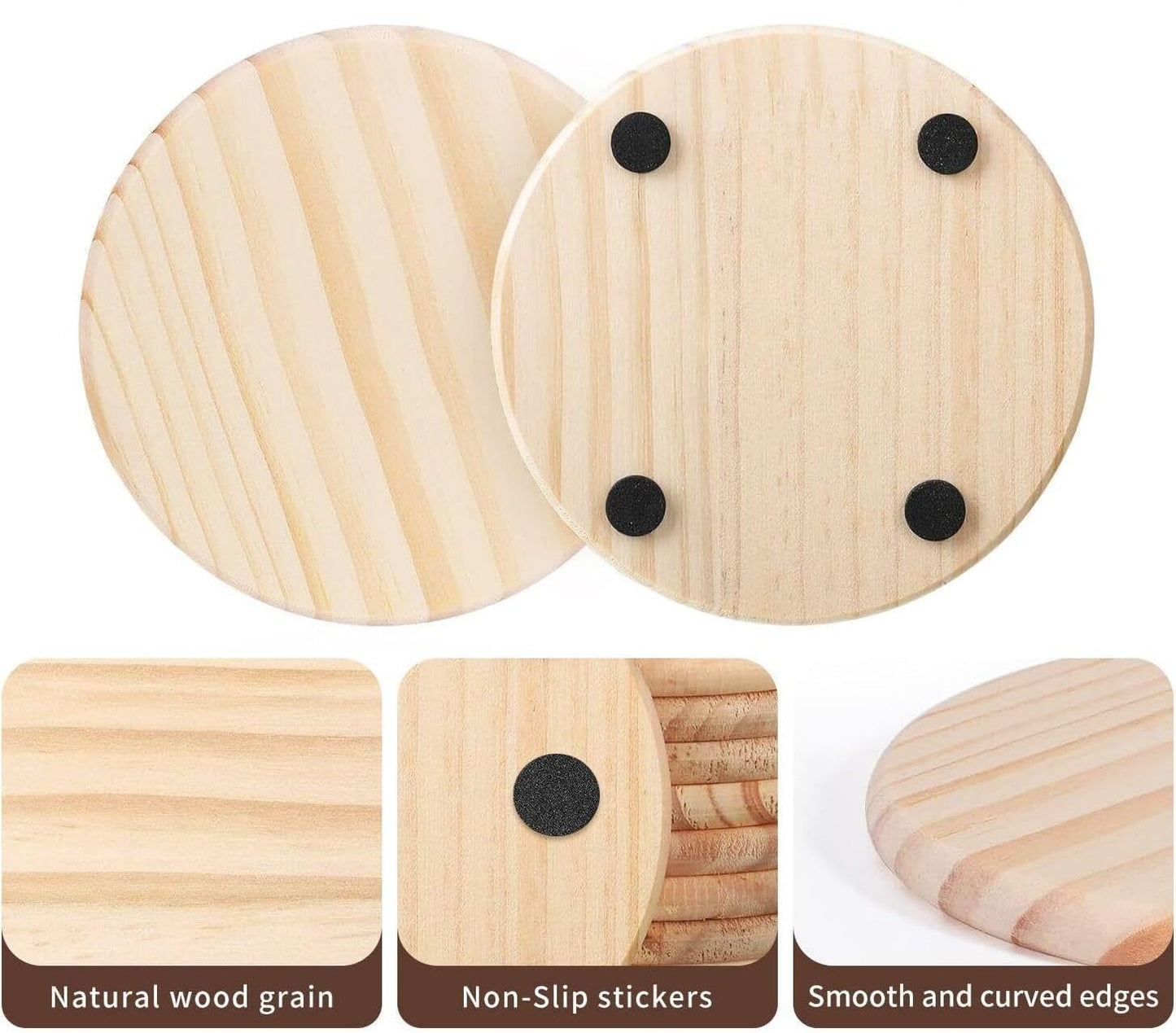 Wooden Dog Coaster – Round Engraved Collie Dog Gift | Durable Pet Accessory