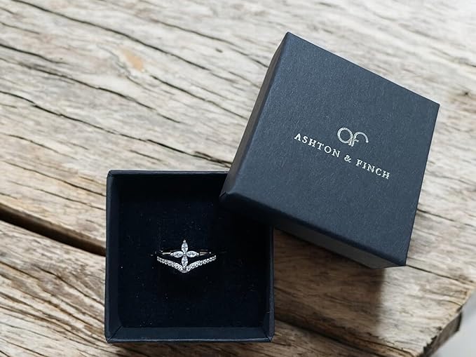 925 Sterling Silver Petal Flower Ring with Zirconia