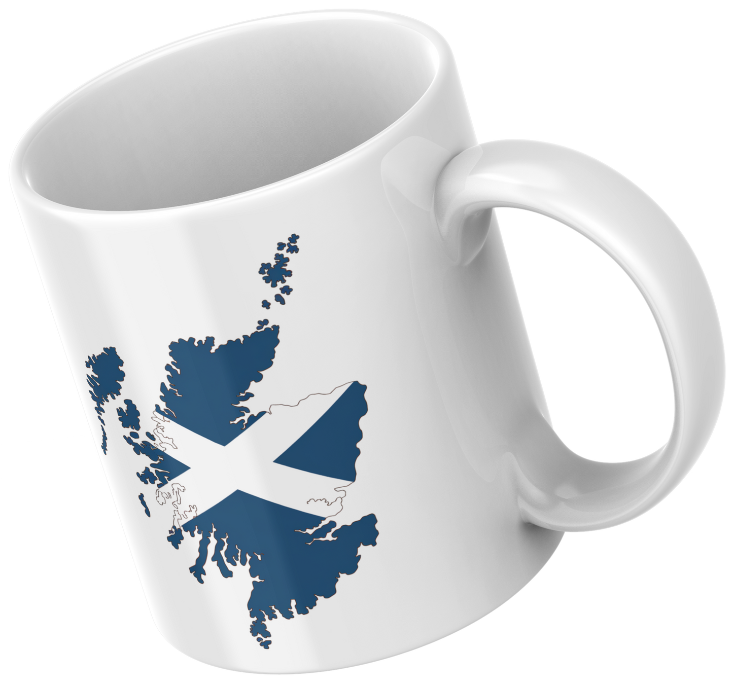 Scotland Map Mug – Saltire Flag Ceramic Coffee Cup | Dishwasher & Microwave Safe
