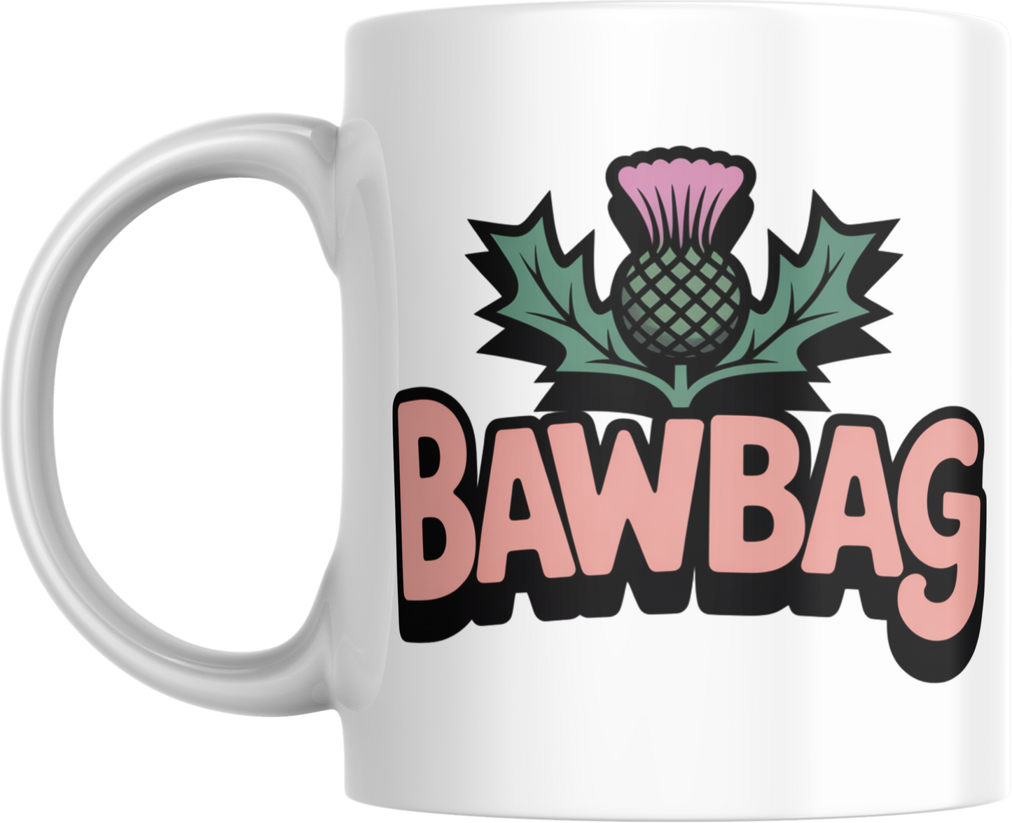 Bawbag Mug – Funny Scottish Thistle Coffee Cup