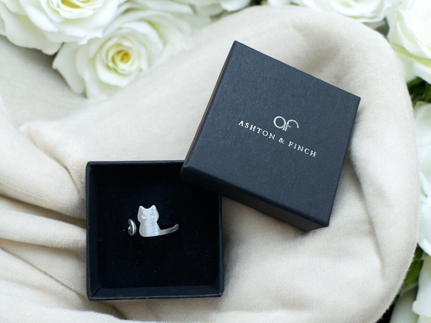 925 Sterling Silver Cat Ring