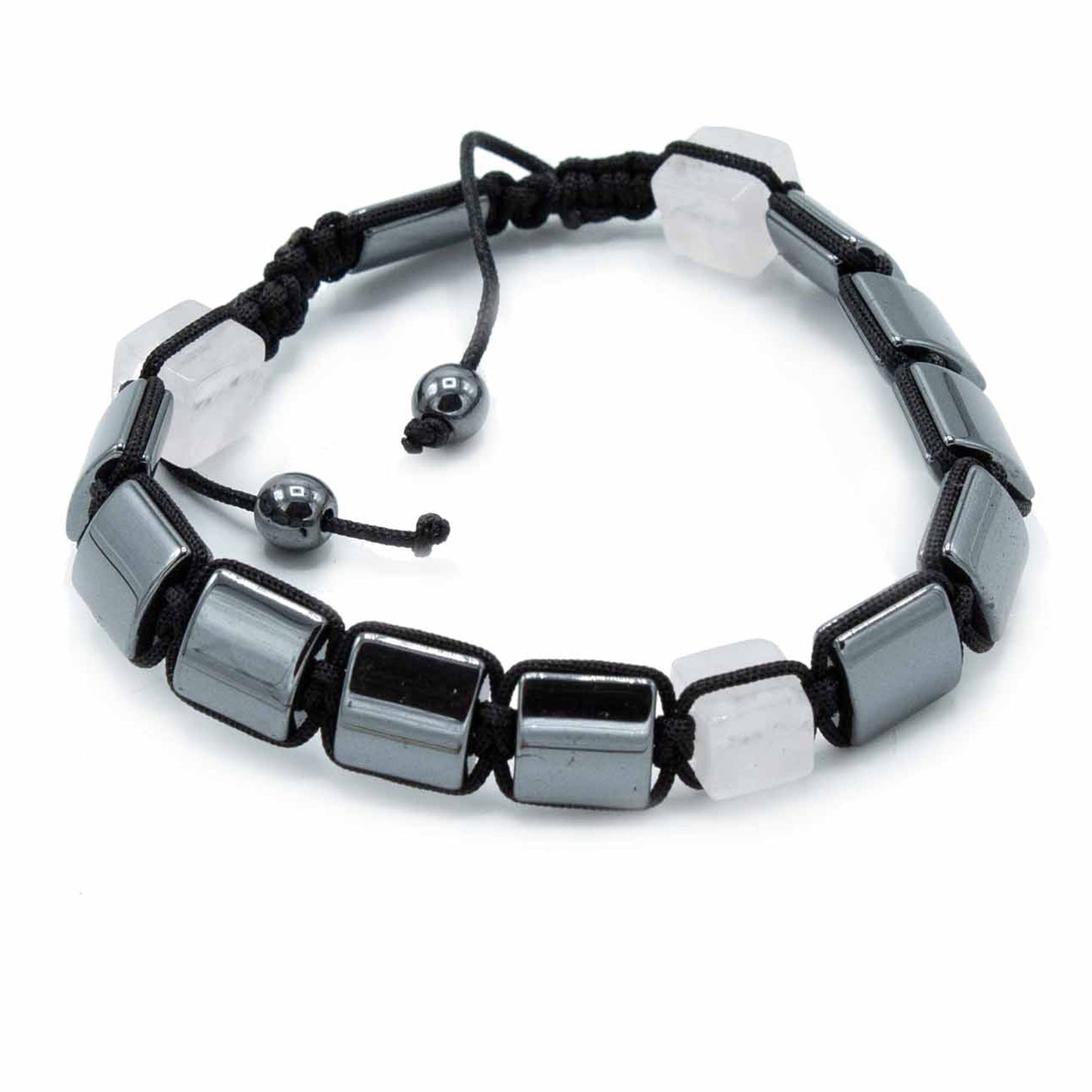 Magnetic Hematite Shamballa Bracelet - Rose Cuboids