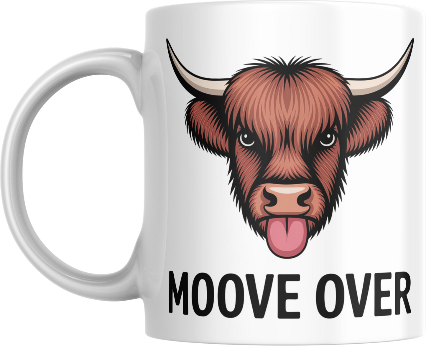 Moove Over Mug – Funny Highland Cow Coffee Cup