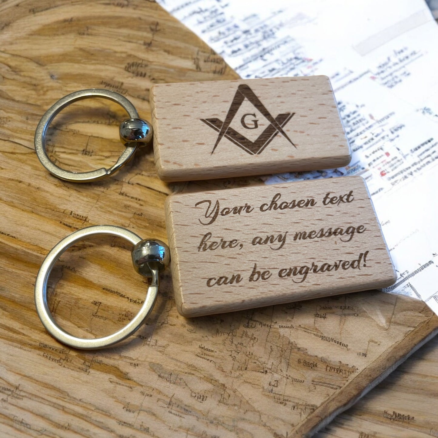 Personalised Masonic Keyring with G Gift | Ashton and Finch