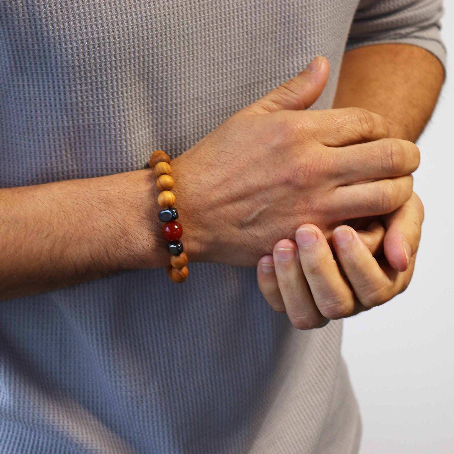 Red Jasper Cedarwood Root Chakra Bangle