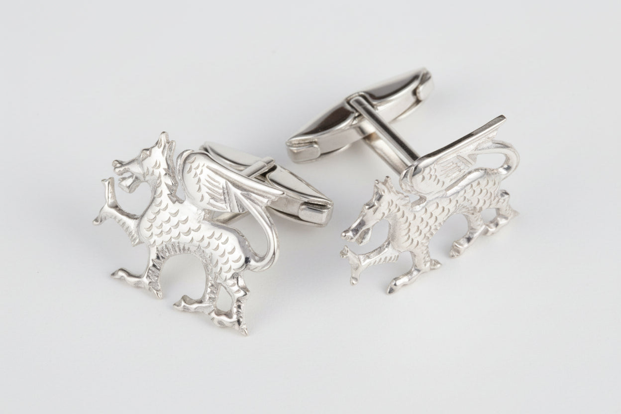 Sterling Silver Welsh Dragon Cufflinks - Ashton and Finch