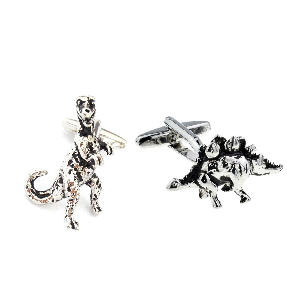 Dinosaurs, T rex & Stegosaurus mixed pair of cufflinks | Ashton and Finch