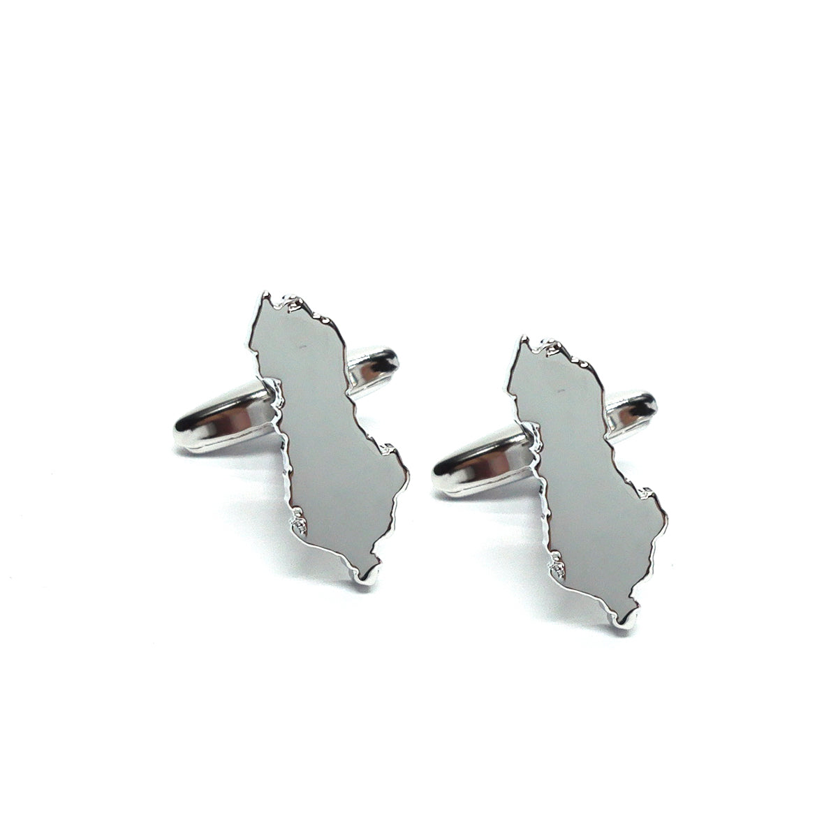 Outline Map of Albania Rhodium Plated Cufflinks | Ashton and Finch