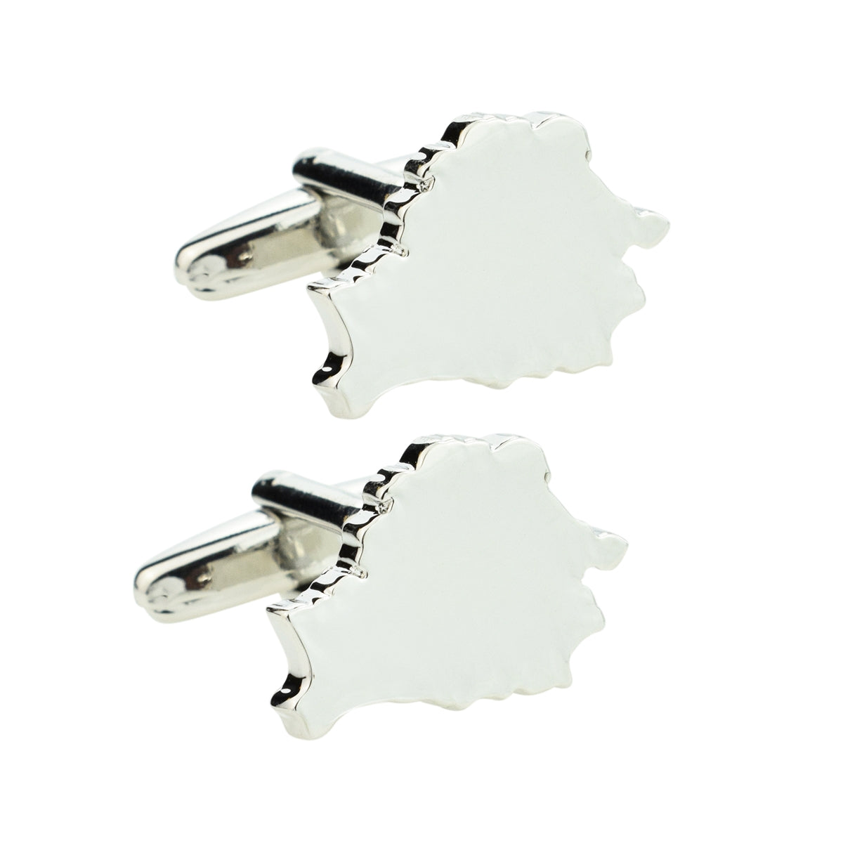 Outline Map of Belarus Rhodium Plated Cufflinks | Ashton and Finch
