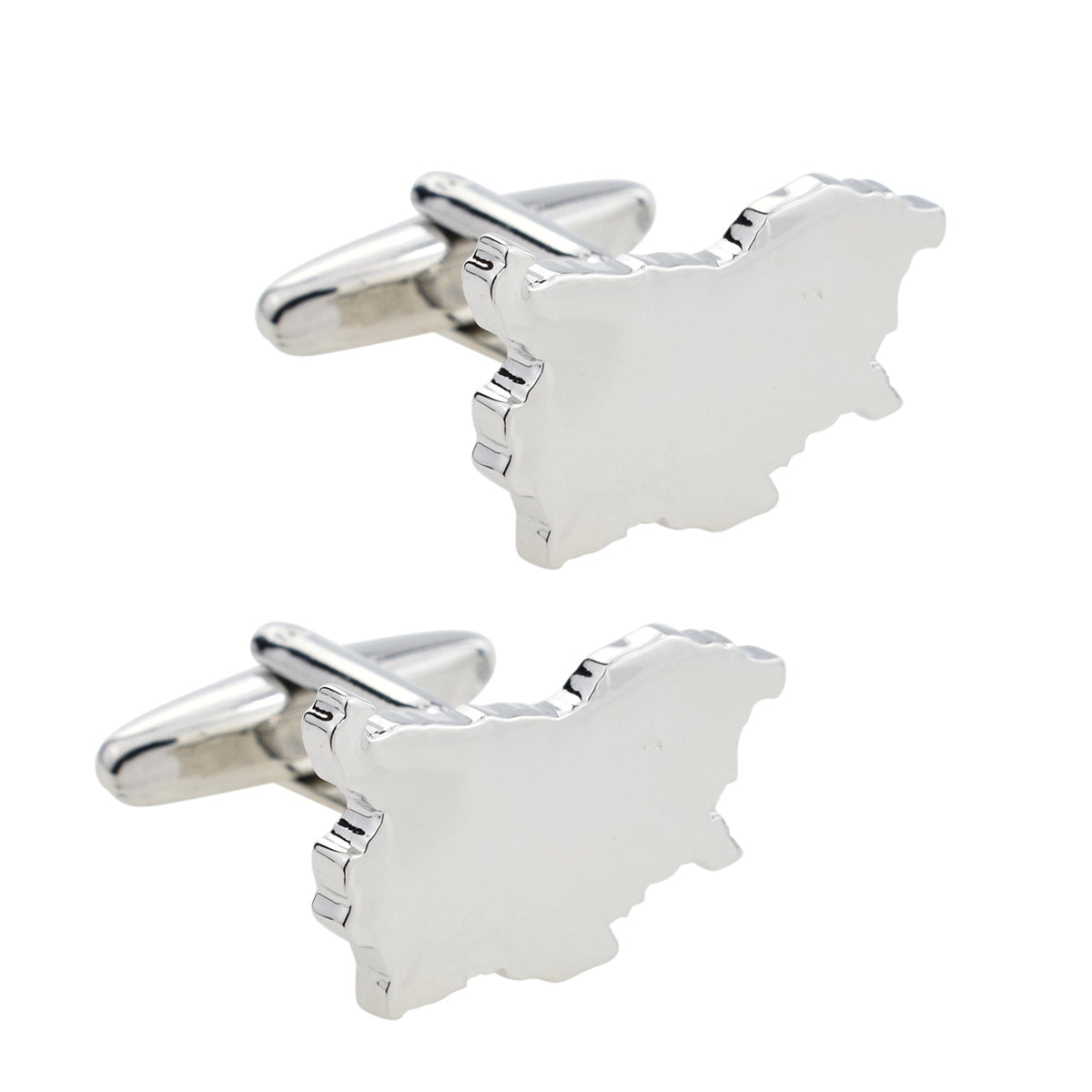 Outline Map of Bulgaria Rhodium Plated Cufflinks | Ashton and Finch