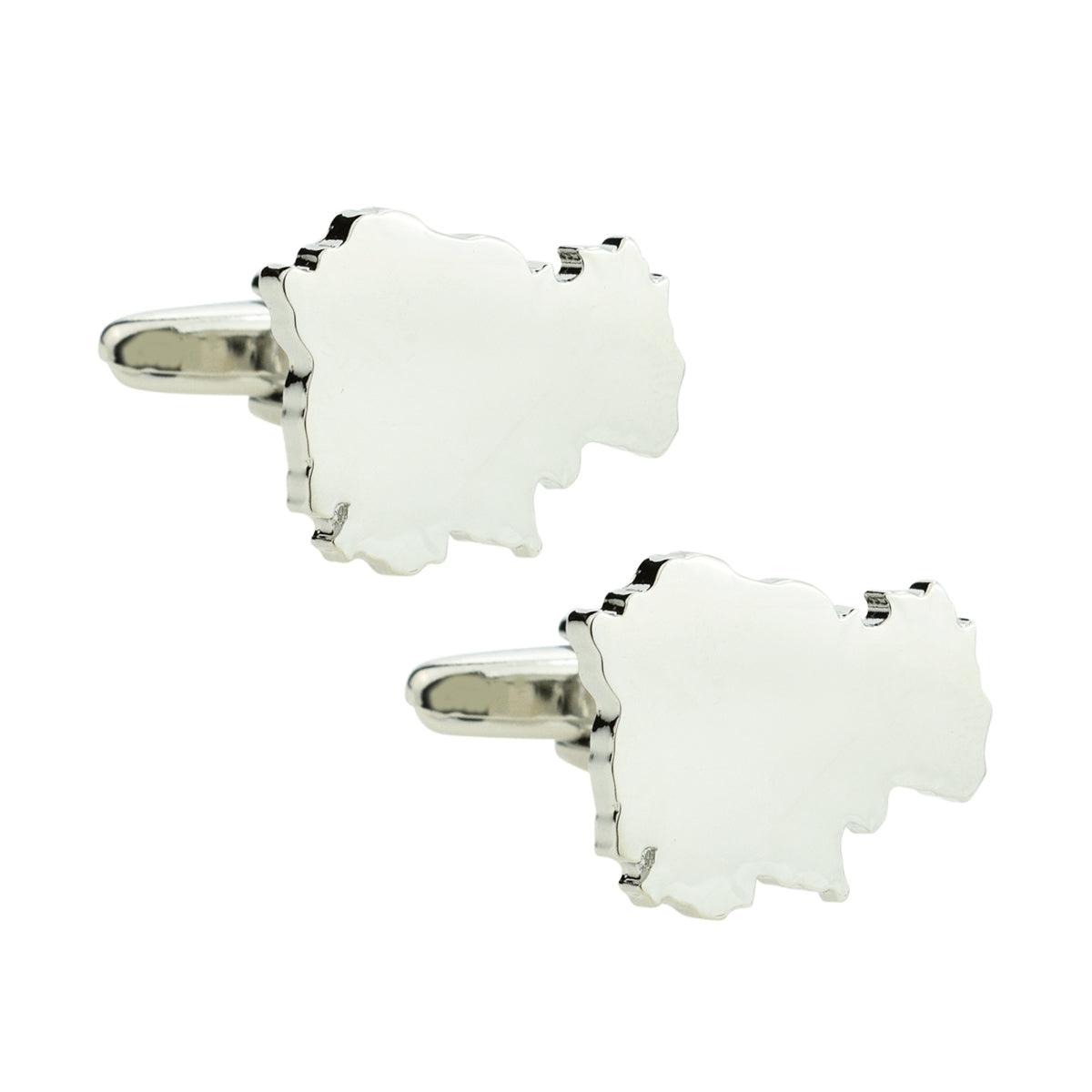 Outline Map of Cambodia Rhodium Plated Cufflinks | Ashton and Finch