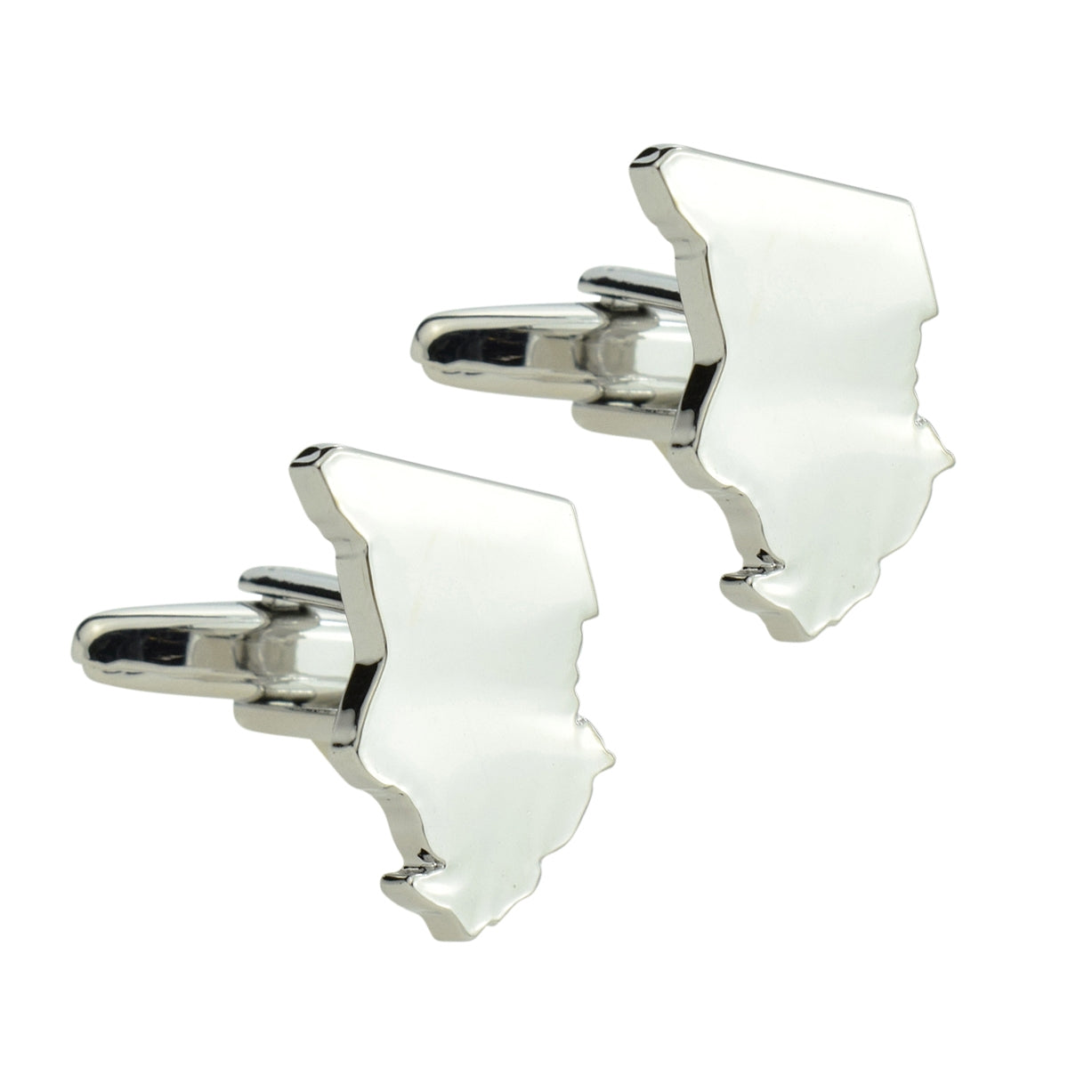 Outline Map of Chad Rhodium Plated Cufflinks | Ashton and Finch