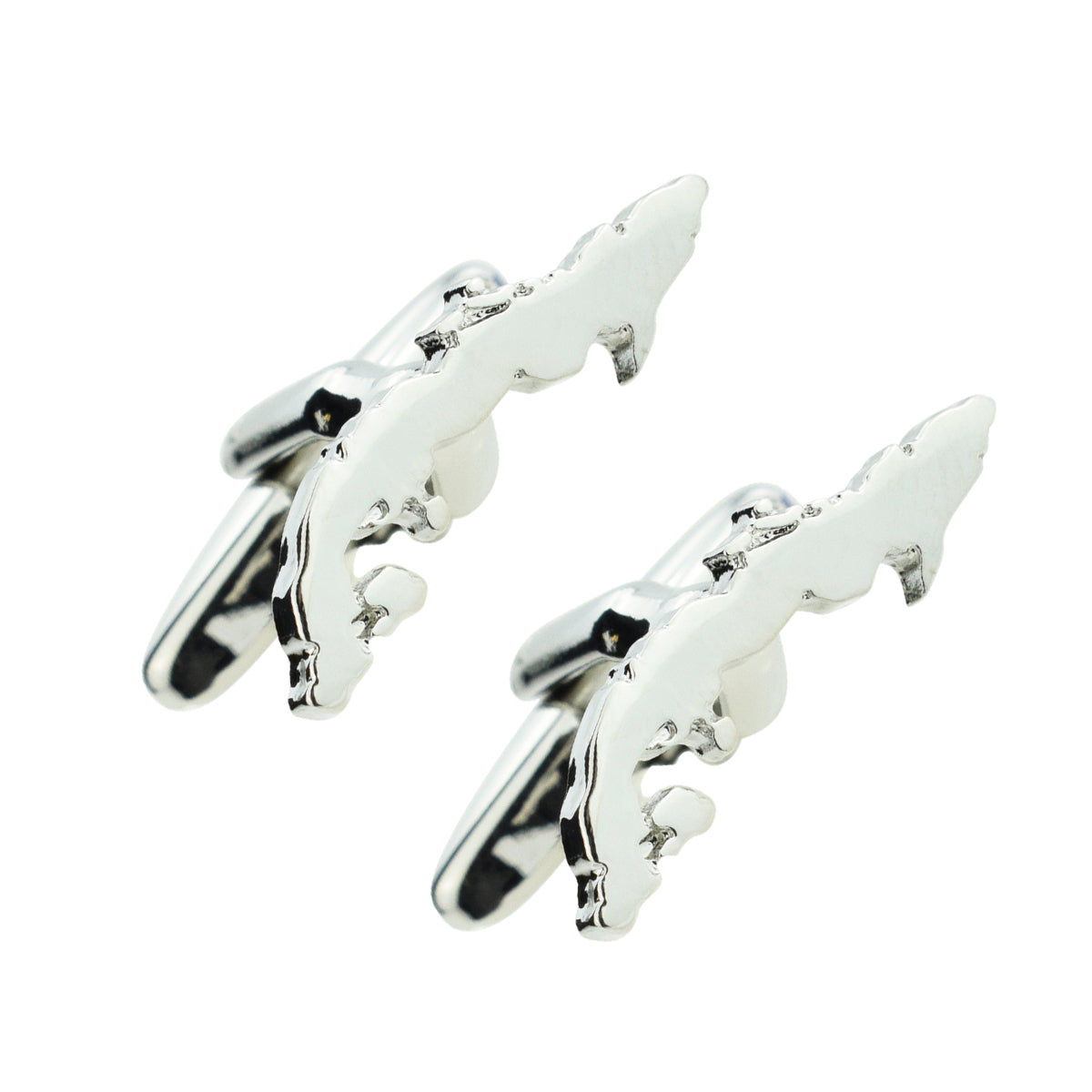 Outline Map of Chile Rhodium Plated Cufflinks | Ashton and Finch