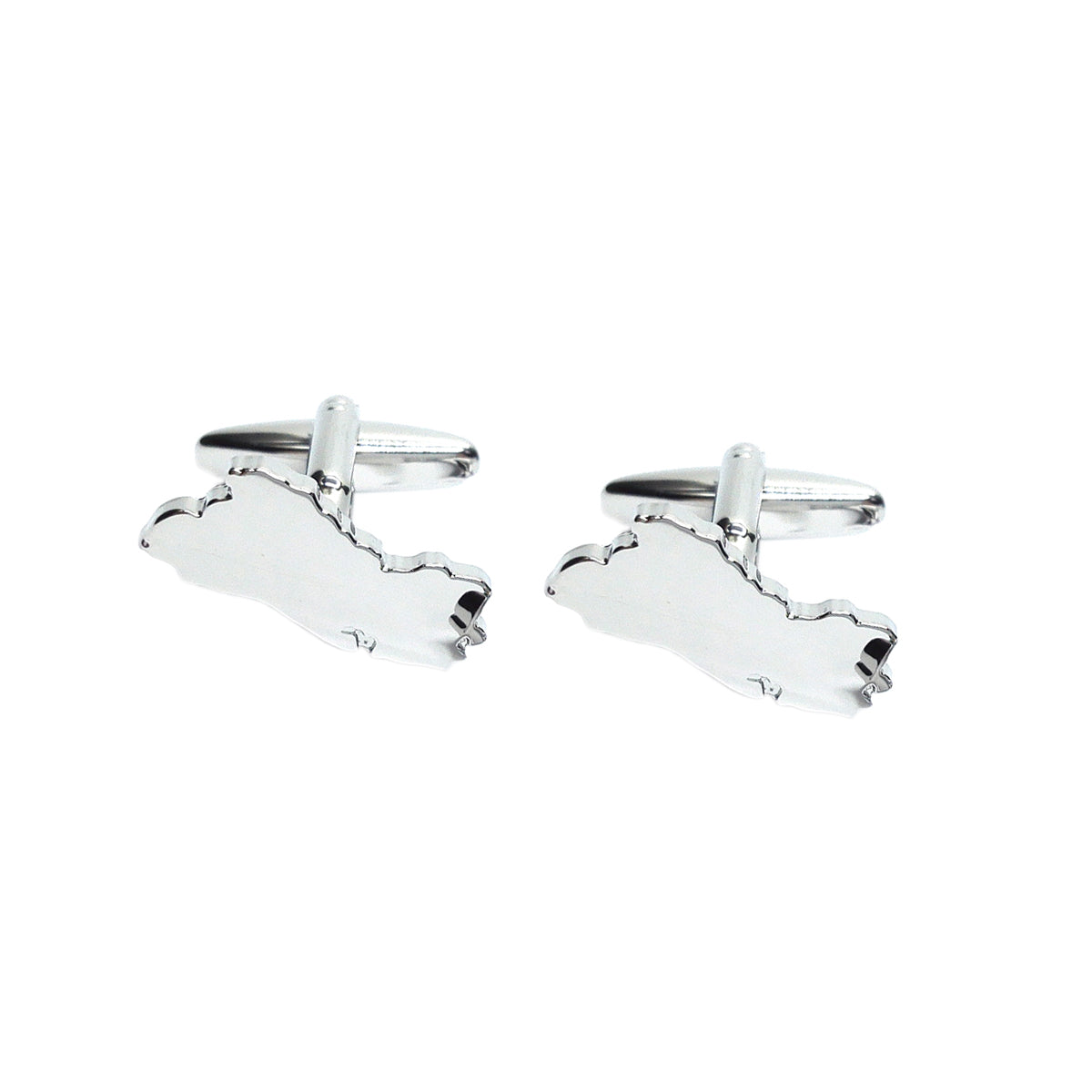 Outline Map of El Salvador Rhodium Plated Cufflinks | Ashton and Finch