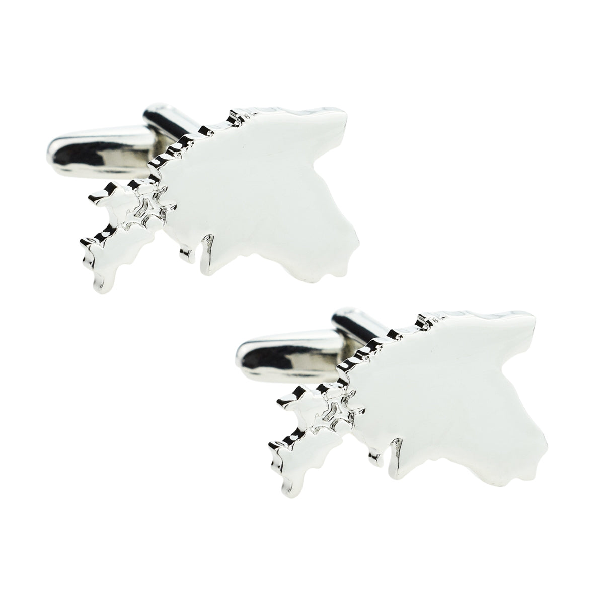 Outline Map of Estonia Rhodium Plated Cufflinks | Ashton and Finch