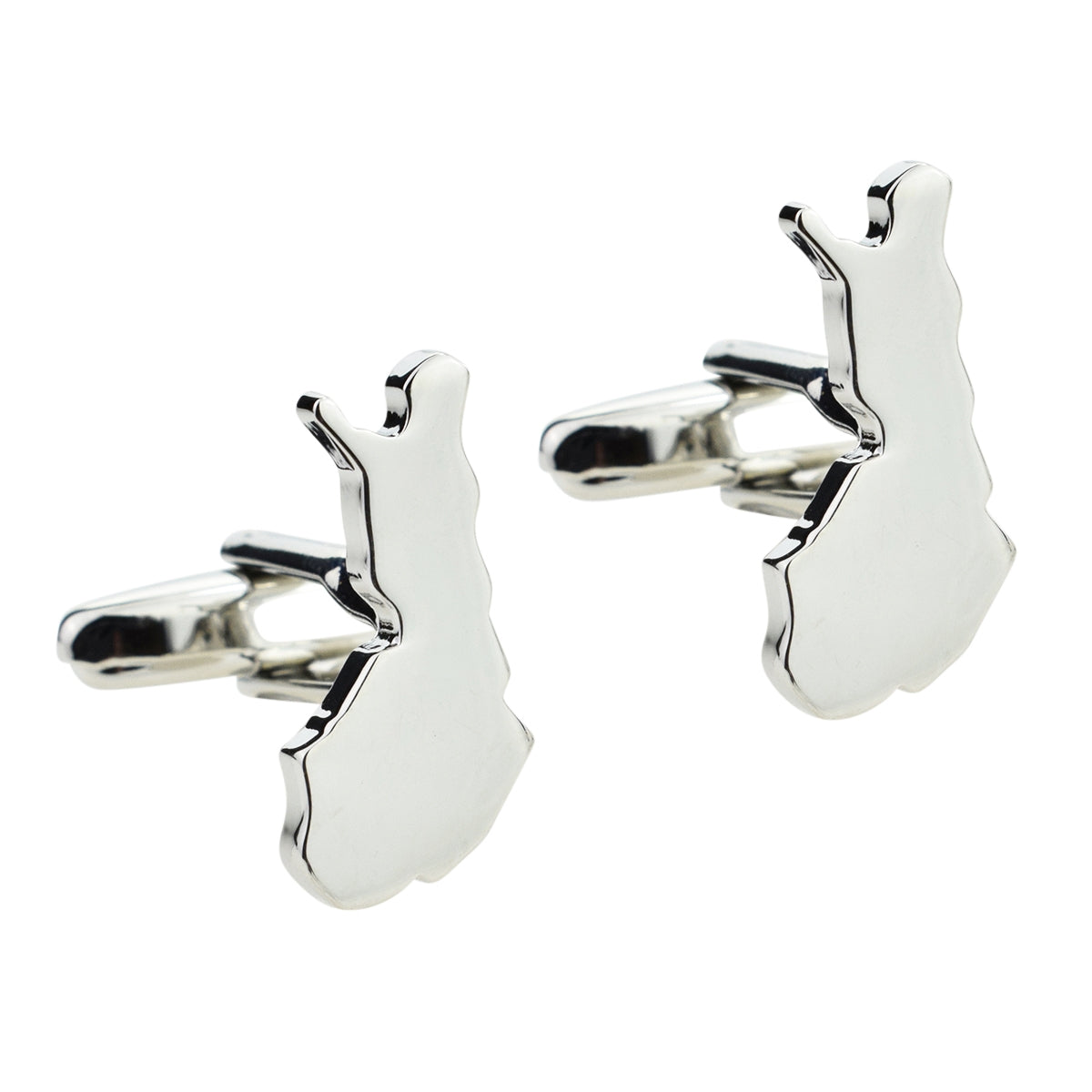 Outline Map of Finland Rhodium Plated Cufflinks | Ashton and Finch