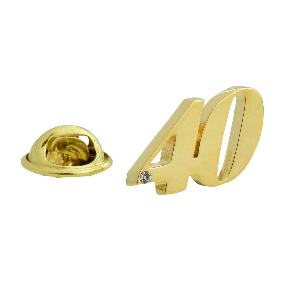 Gold Plated 40 Lapel Pin Badge with crystal decoration (AJTP11)