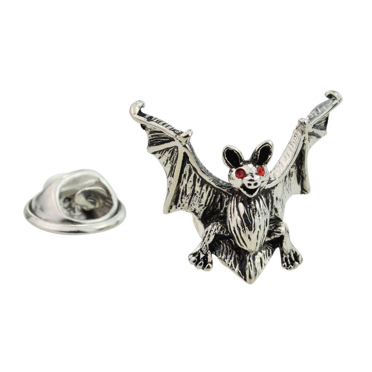 Bat with spread wings & Red crystal eyes Lapel Pin Badge (AJTP33)