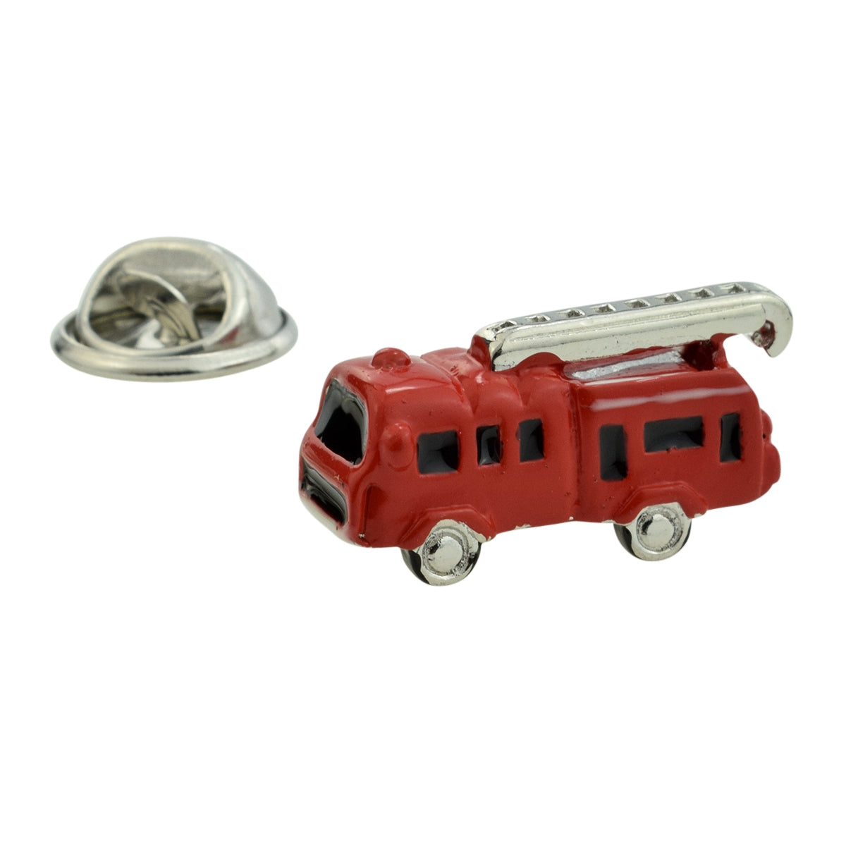 3D Red Fire Engine Lapel Pin Badge (AJTP37)