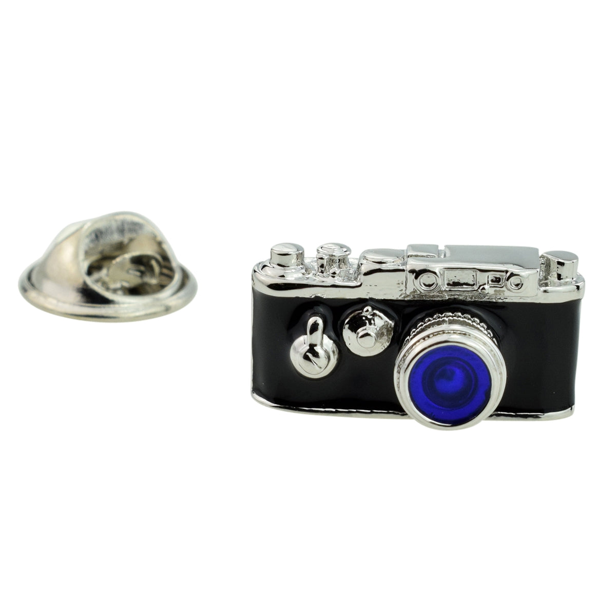 Retro Camera Blue Lens, Photographers Lapel Pin Badge