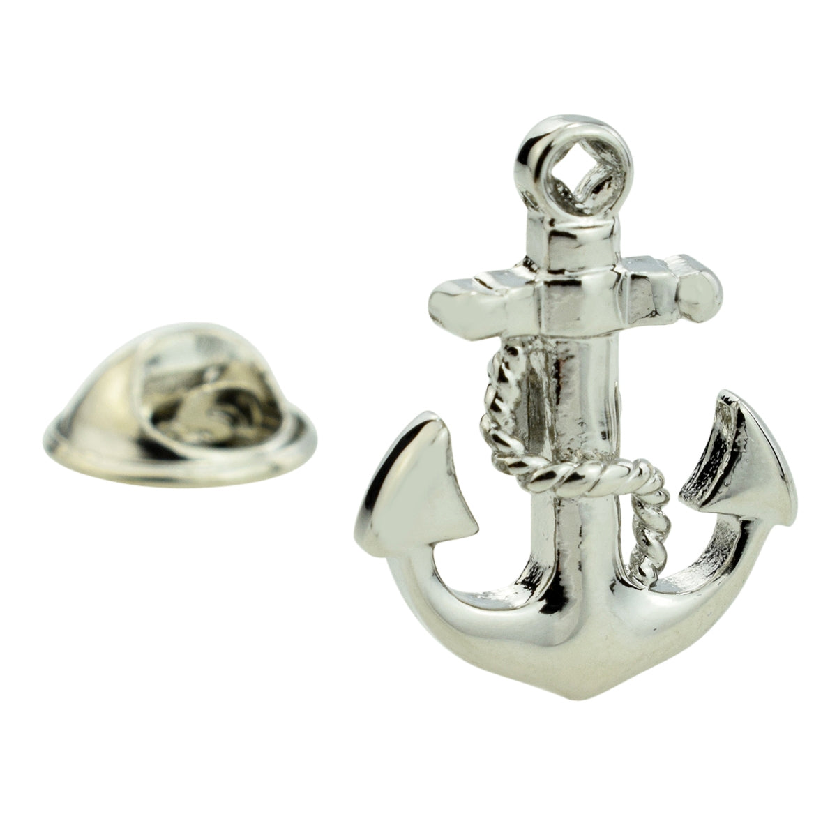 Nautical Anchor & Chain Sailing Lapel Pin Badge