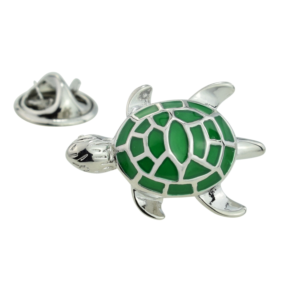 Green Turtle Lapel Pin Badge