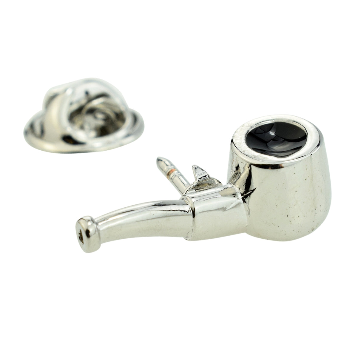 Smoking Pipe with black bowl Lapel Pin badge
