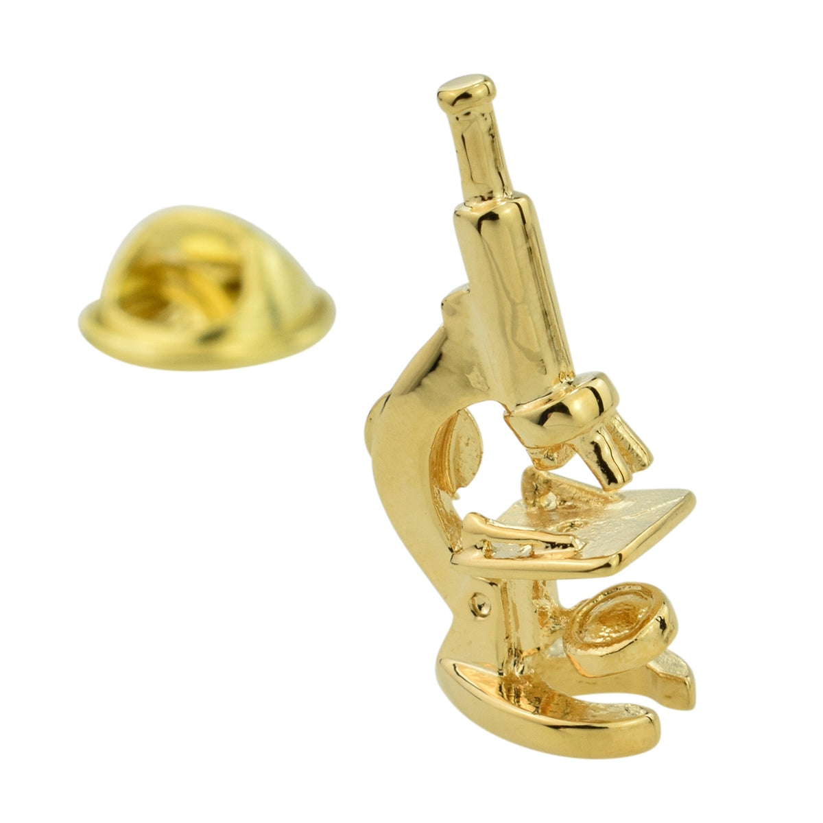 Gold Plated Micropscope Science Lapel Pin Badge