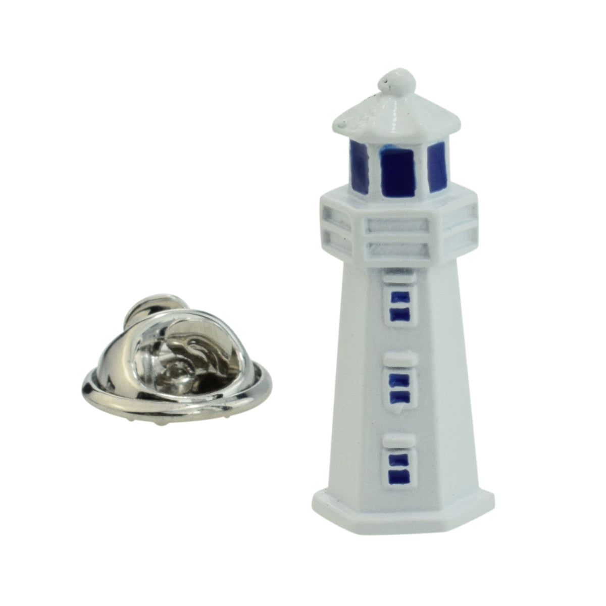 Hexagonal Lighthouse Lapel Pin Badge