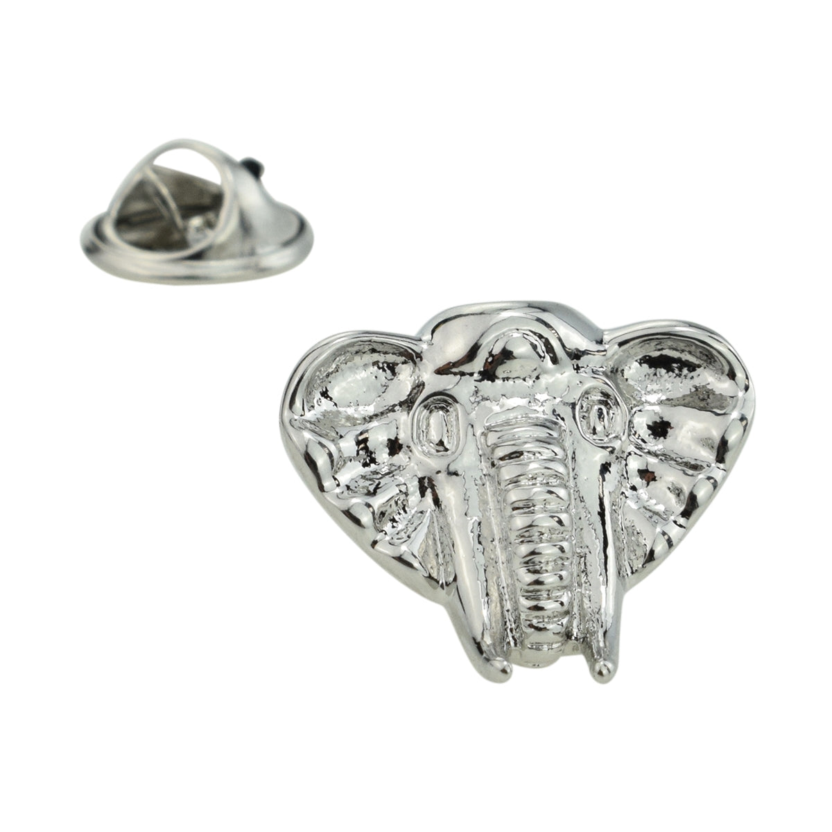 African Elephant Head Zoo Animal Lapel Pin Badge