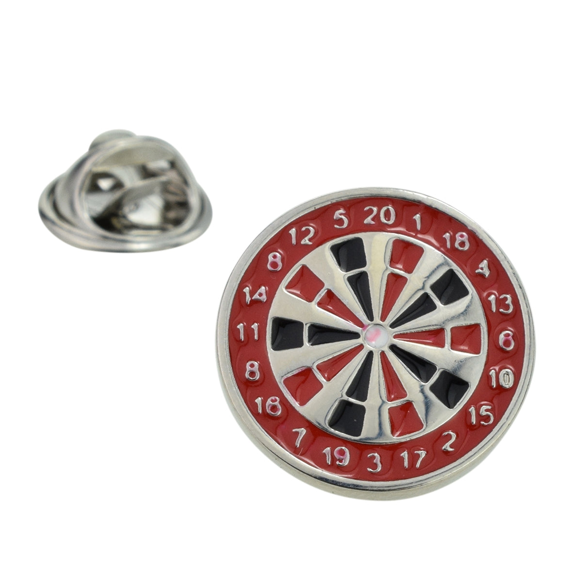 Red & Black Dartboard Lapel Pin Badge