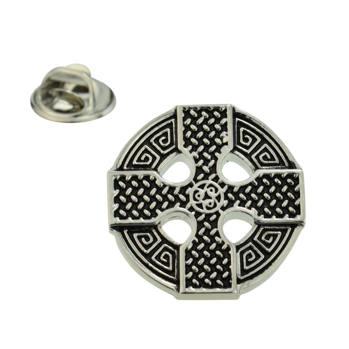 Round Celtic Cross Religion Lapel Pin Badge