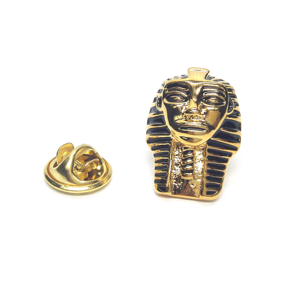 King Tut Pharaohs Gold Plated Mask Lapel Pin Badge