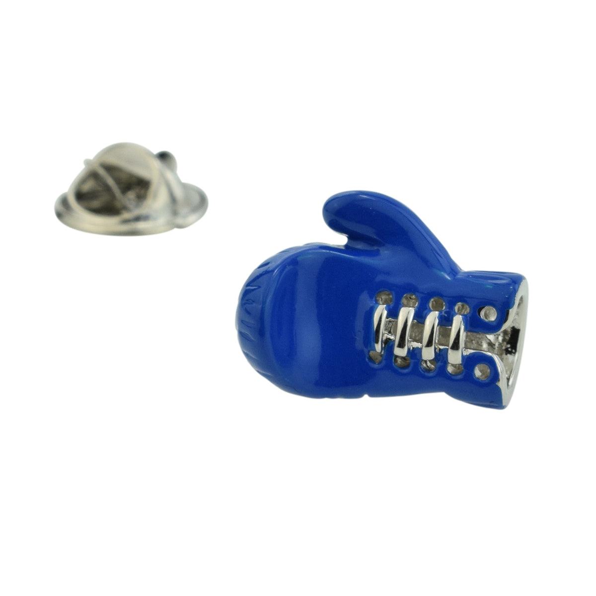 Blue Boxing Glove Lapel Pin Badge