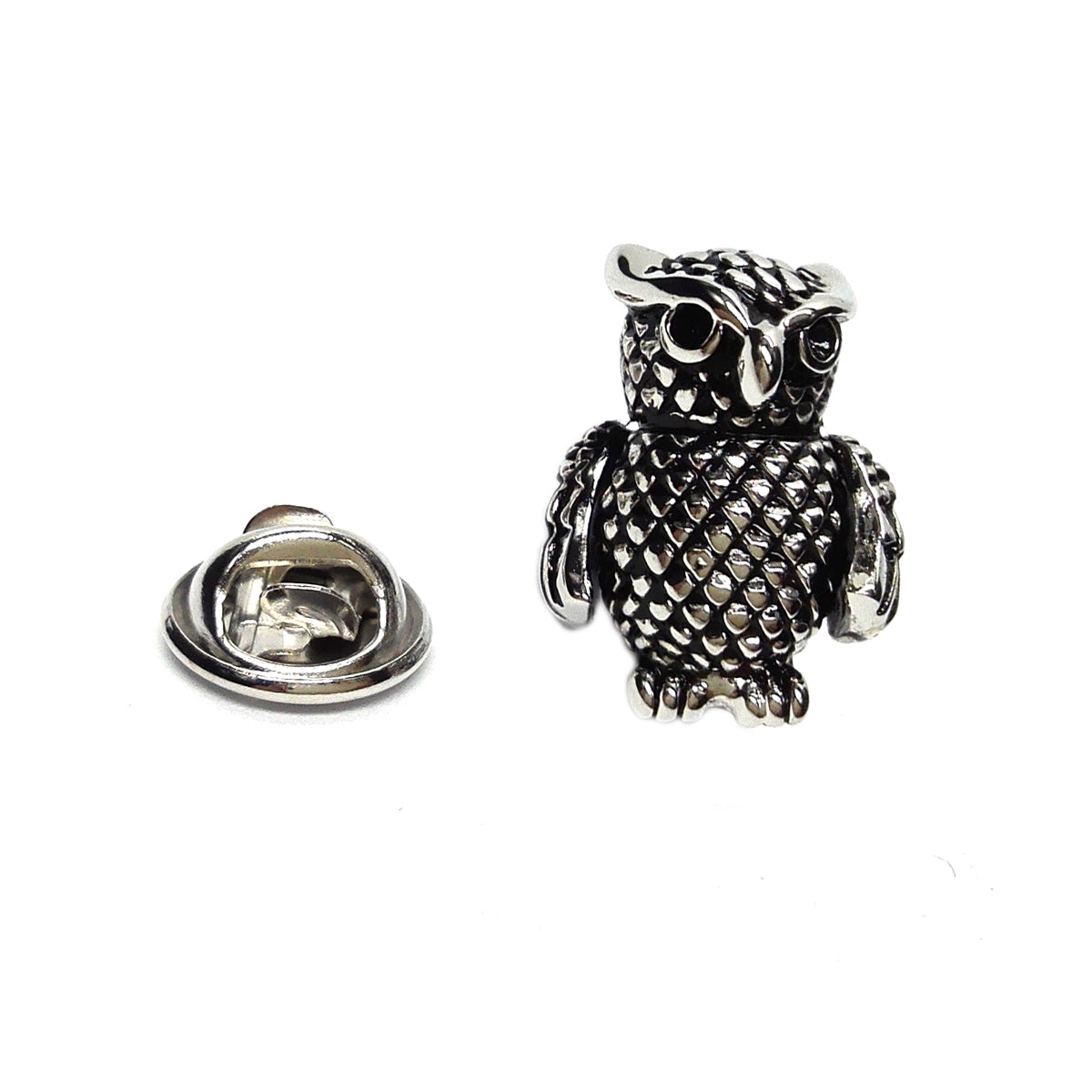 Antique Finish Owl Lapel Pin Badge