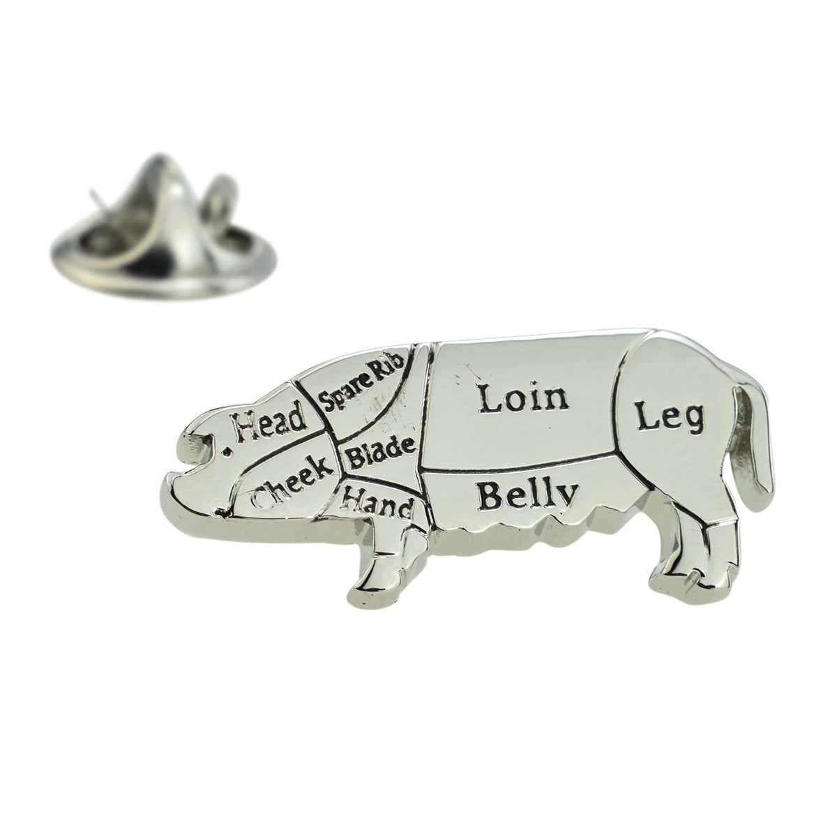 Butchers Cuts of Pork Pig Lapel Pin Badge