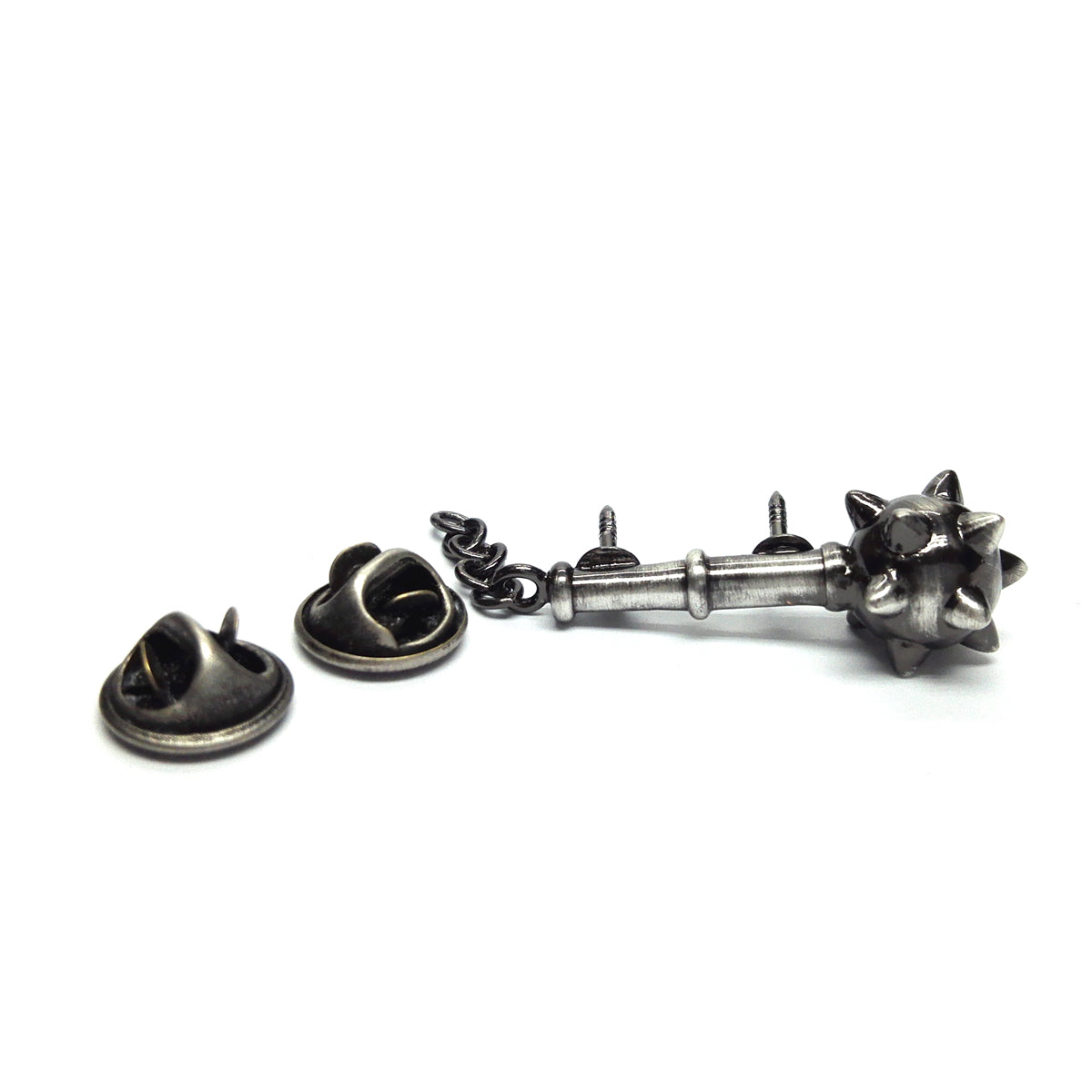 Medieval Knights Spiked Mace Museum Lapel Pin Badge - Antique Finish