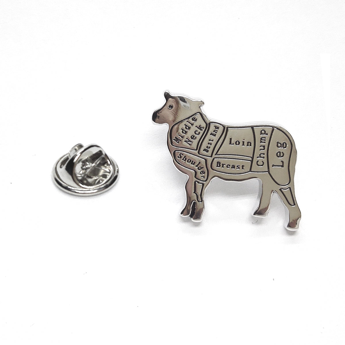 Butchers Cuts of Lamb / Sheep Lapel Pin Badge