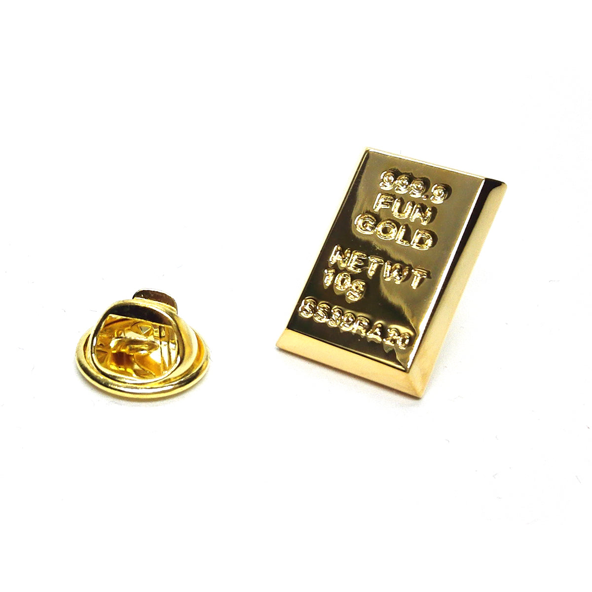Gold Plated Money Ingot Style Lapel Pin Badge