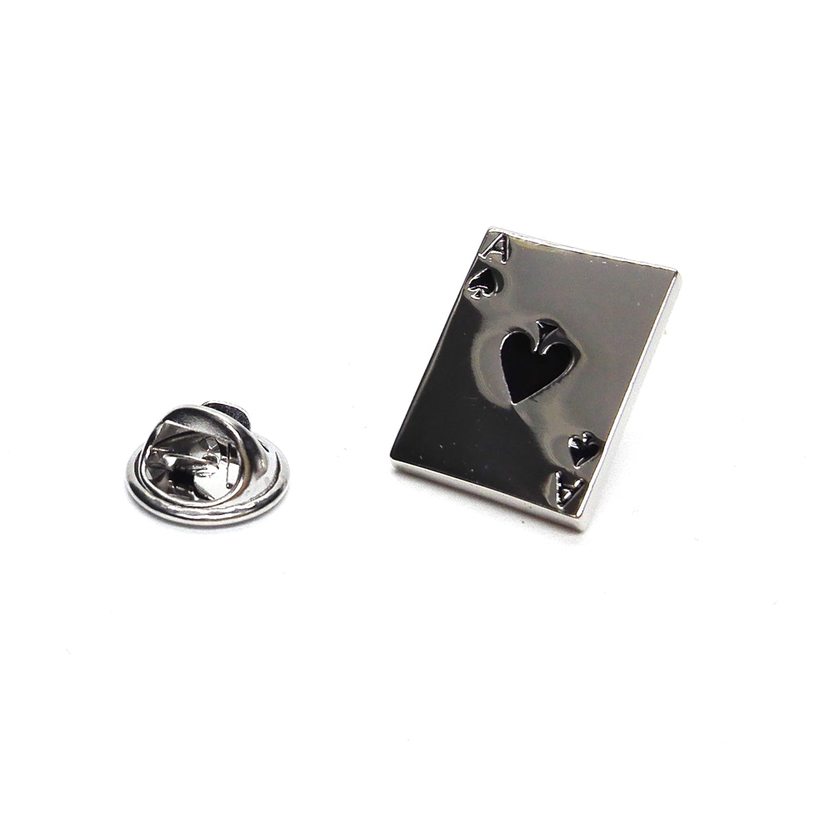 Shiny Ace of Spades Playing cards Lapel Pin Badge