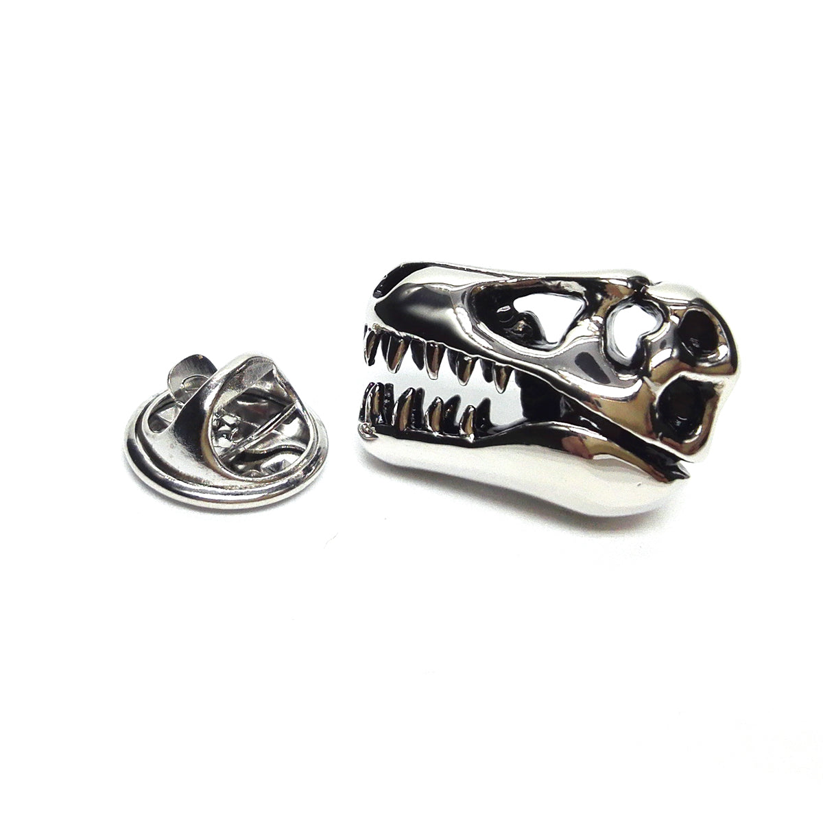T Rex Dinosaur Skull Fossil Lapel Pin Badge
