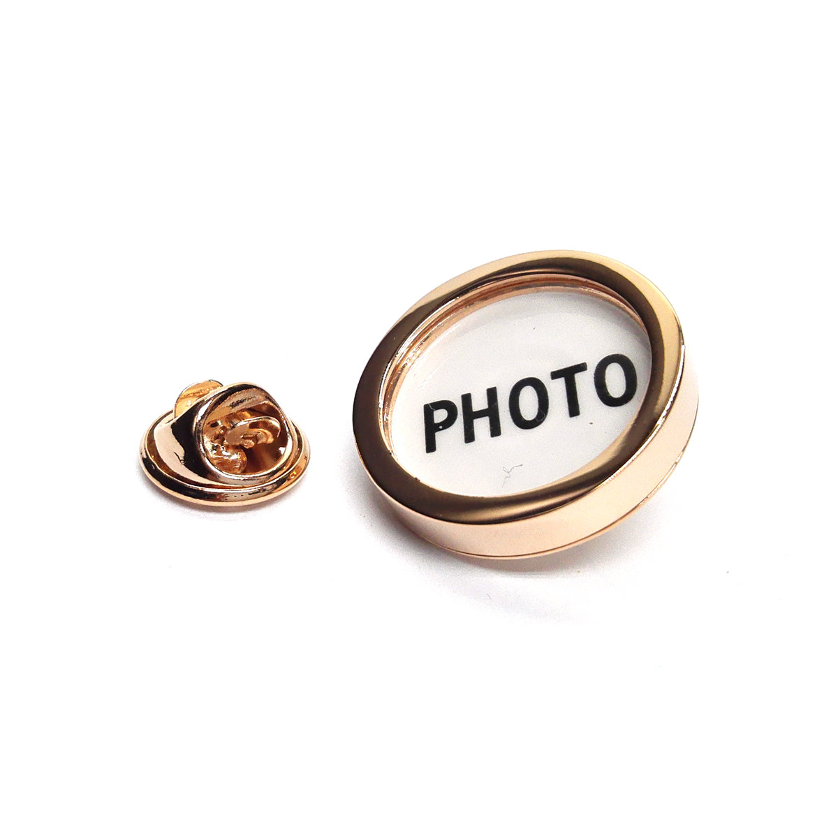 Rose Gold Photo Frame Lapel Pin Badge