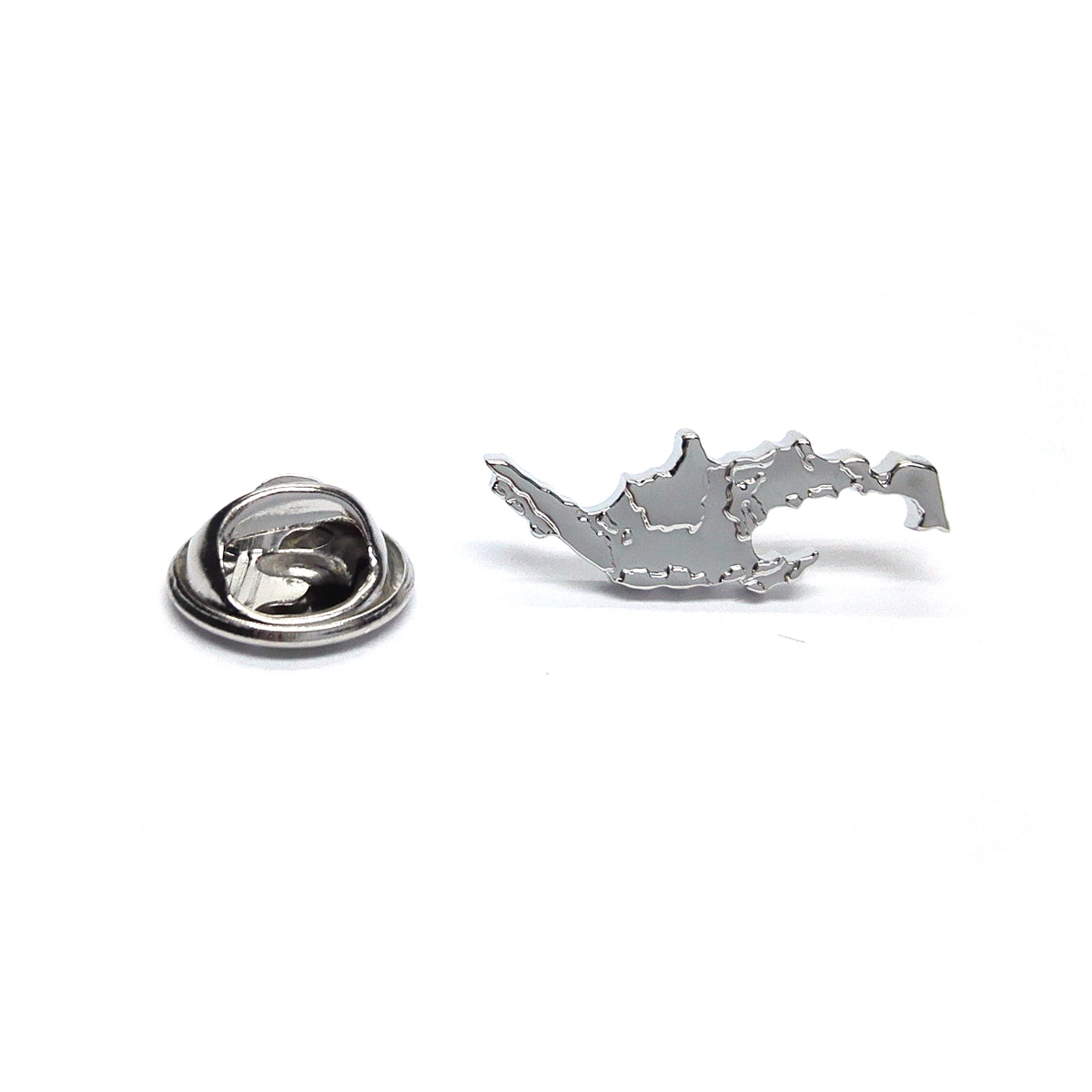 Outline Map of Indonesia Rhodium Plated Lapel Tie Pin