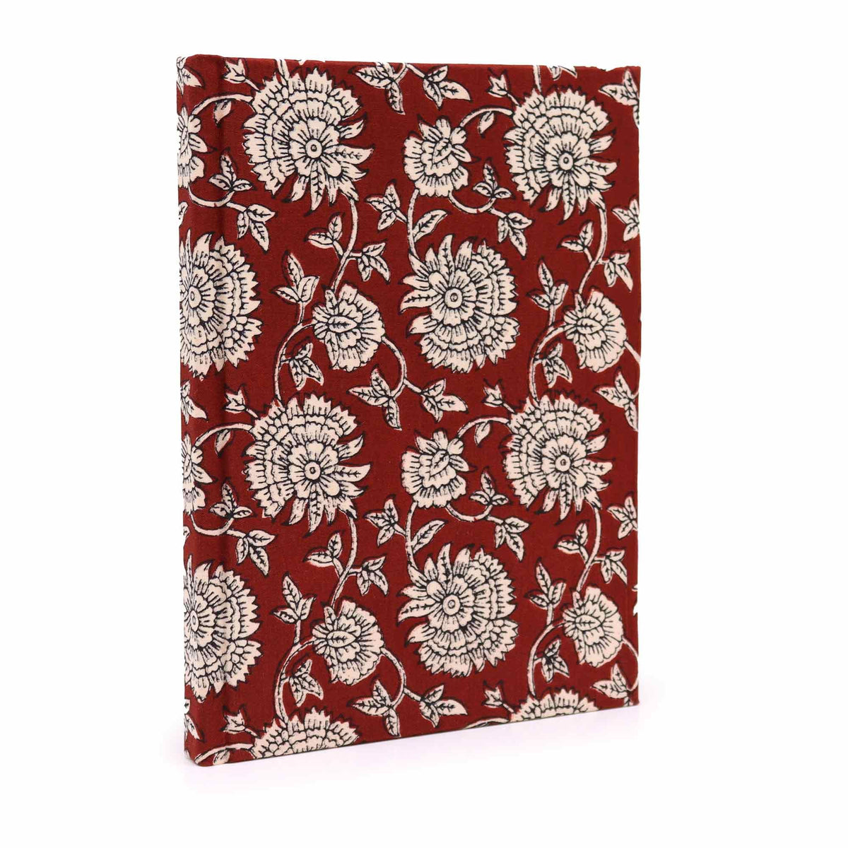 Cotton Bound Notebooks 20x15cm – 96 pages – Burgundy Floral